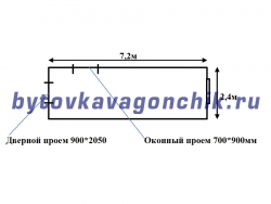 Вагончик-бытовка строительная с дверным и оконным проемом